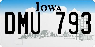IA license plate DMU793