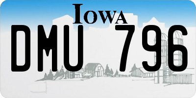IA license plate DMU796