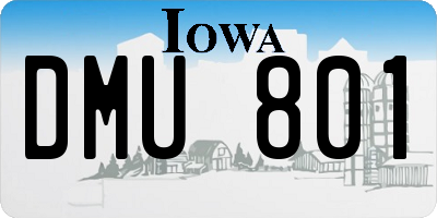 IA license plate DMU801