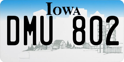 IA license plate DMU802