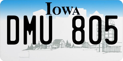 IA license plate DMU805