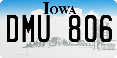 IA license plate DMU806