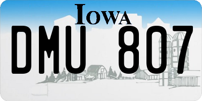 IA license plate DMU807