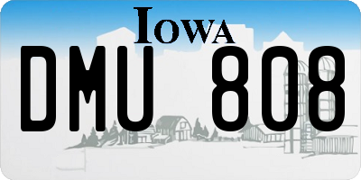 IA license plate DMU808