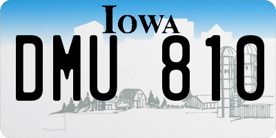 IA license plate DMU810