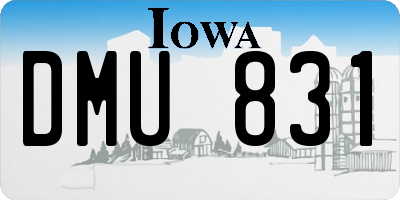 IA license plate DMU831