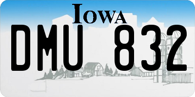 IA license plate DMU832