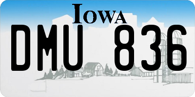 IA license plate DMU836