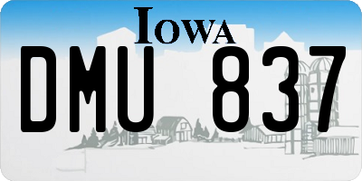 IA license plate DMU837