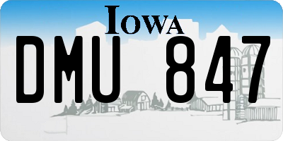 IA license plate DMU847