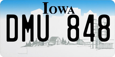 IA license plate DMU848