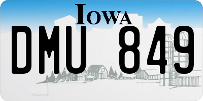 IA license plate DMU849