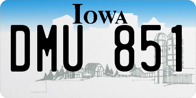 IA license plate DMU851