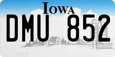 IA license plate DMU852