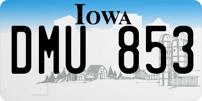 IA license plate DMU853