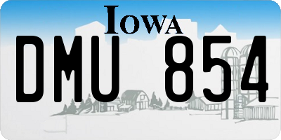 IA license plate DMU854