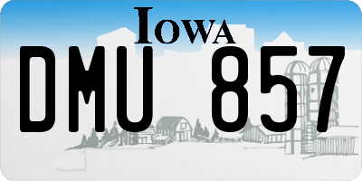 IA license plate DMU857