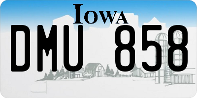 IA license plate DMU858