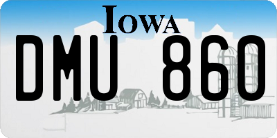 IA license plate DMU860