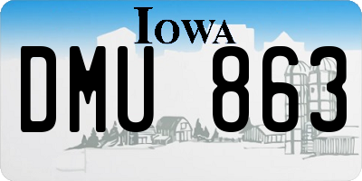 IA license plate DMU863