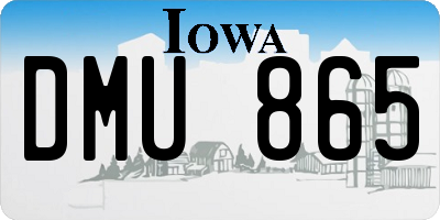 IA license plate DMU865