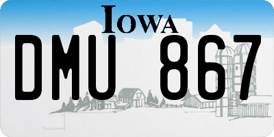 IA license plate DMU867