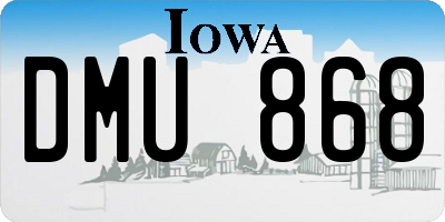 IA license plate DMU868