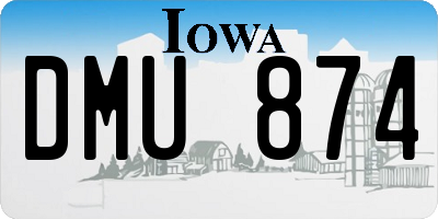 IA license plate DMU874
