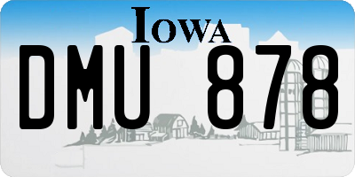 IA license plate DMU878