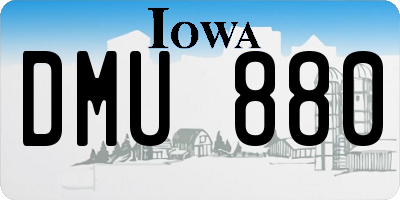 IA license plate DMU880
