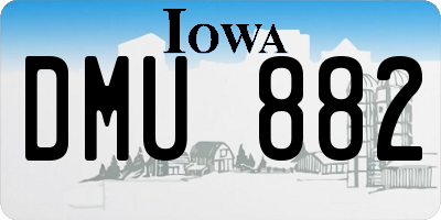 IA license plate DMU882