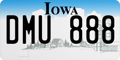 IA license plate DMU888