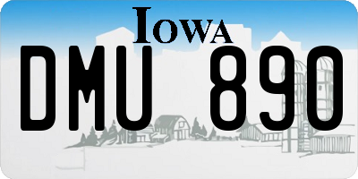 IA license plate DMU890