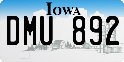 IA license plate DMU892