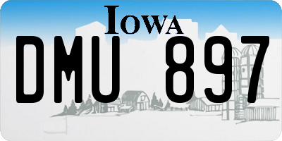 IA license plate DMU897
