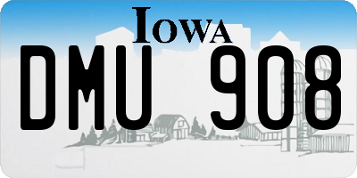 IA license plate DMU908