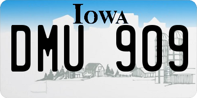 IA license plate DMU909