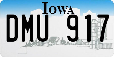 IA license plate DMU917