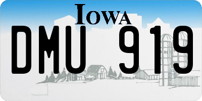 IA license plate DMU919