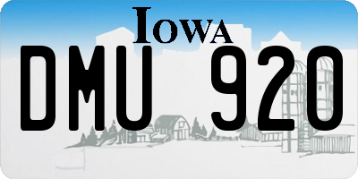 IA license plate DMU920