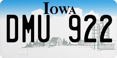 IA license plate DMU922