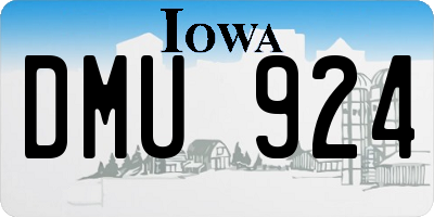 IA license plate DMU924