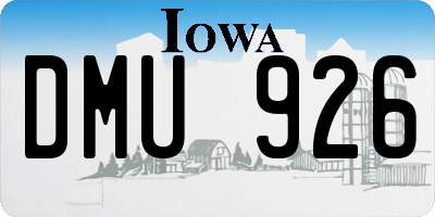 IA license plate DMU926