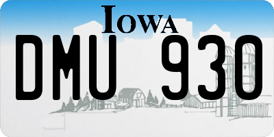 IA license plate DMU930