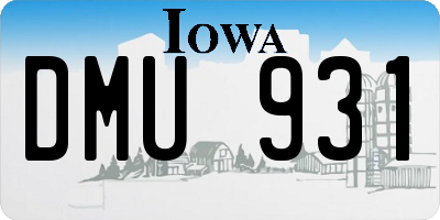 IA license plate DMU931