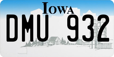 IA license plate DMU932