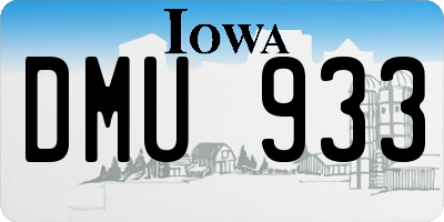IA license plate DMU933