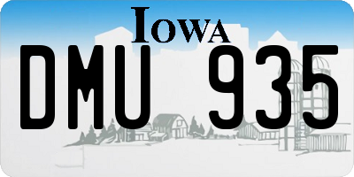 IA license plate DMU935