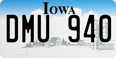 IA license plate DMU940