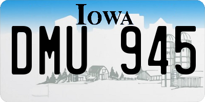 IA license plate DMU945